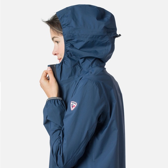 Rossignol Blue Windbreaker Jacket with High Collar and Relaxed Fit - Picture 3 of 13